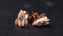 Серьги-ракеты из красного золота