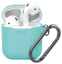 Чехол Deppa для AirPods с карабином mint
