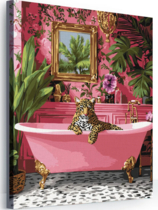 Леопард в ванне картина по номерам